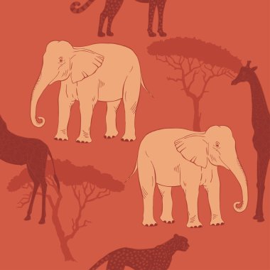 Savana hayvanlar ile Seamless Modeli