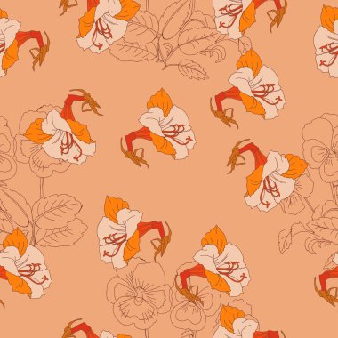 Çiçekler ile Seamless modeli. Bahar