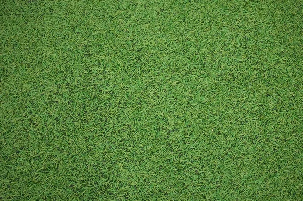 Bir spor stadyumundaki yeşil yapay çimlerin arka planı.