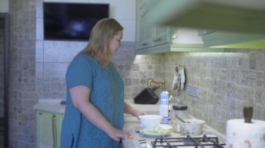 şişman kadın mutfak