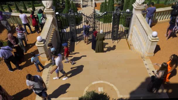 ハイファ - ポートとバハイ庭園、イスラエルのパノラマ — ストック動画