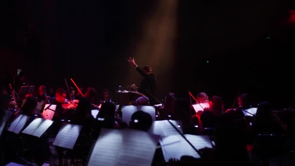 Concert op het podium van het theater — Stockvideo