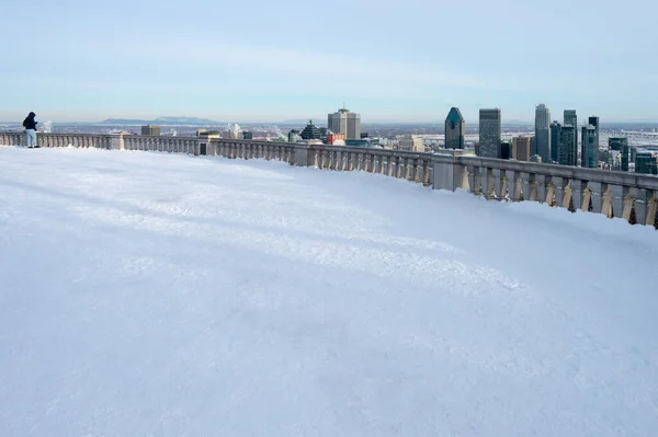 Montreal Canadá Enero 2019 Montreal Skyline Desde Kondiaronk Belvedere Invierno — Foto de Stock