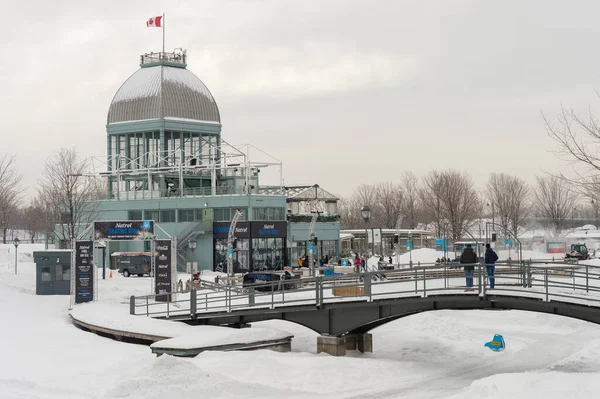 Montreal Lutego 2019 Natrel Skating Rink Montrealu Stary Port — Zdjęcie stockowe