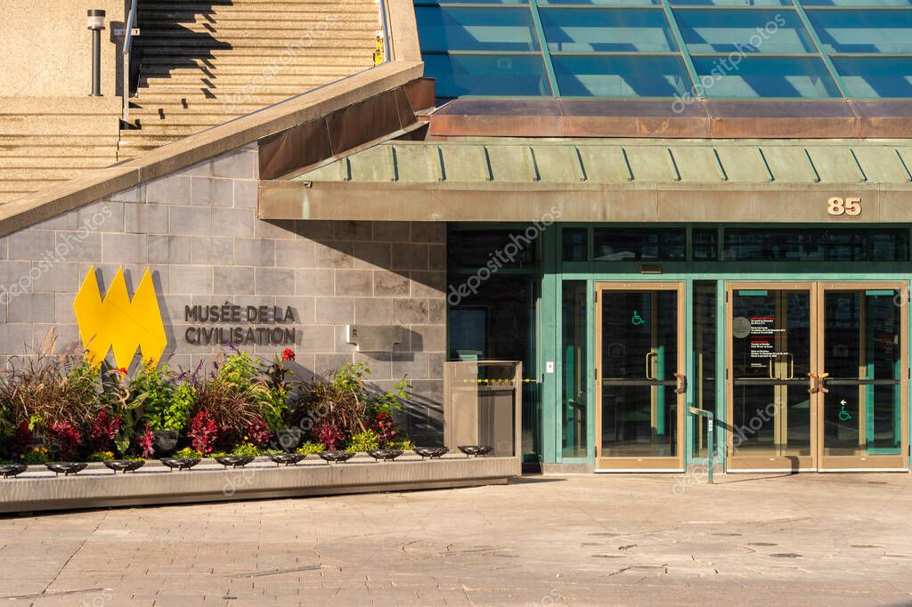 Quebec City, Canada - 5 October 2019: Entrance of the Museum of Civilization