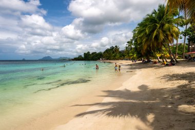 Anse Figuier, Martinique, Fransa - 14 Ağustos 2019: Martinique 'deki Anse Figuier Tropical Beach