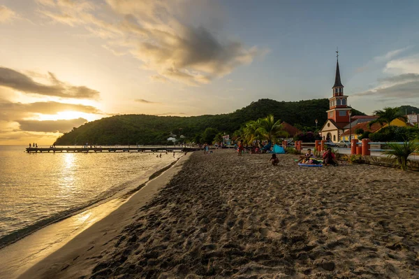 Martinica França Agosto 2019 Aldeia Petite Anse Arlet Pôr Sol — Fotografia de Stock