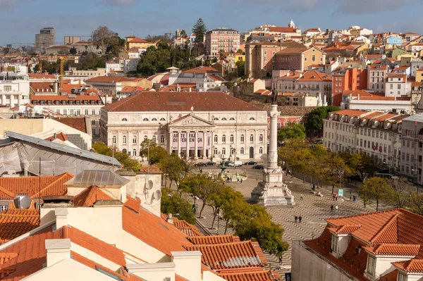 Lisbona Portogallo Marzo 2020 Veduta Aerea Sul Tetto Lisbona Praca — Foto Stock