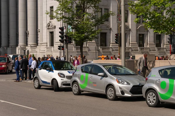 Montreal Canadá Septiembre 2019 Communauto Flex Car2Go Cars Communauto Car2Go — Foto de Stock