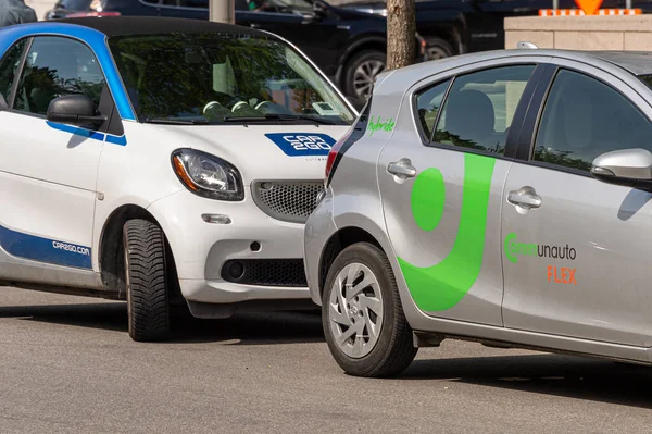 Montreal Canadá Septiembre 2019 Communauto Flex Car2Go Cars Communauto Car2Go —  Fotos de Stock