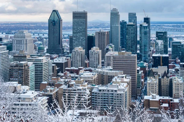 Montreal Stycznia 2020 Montreal Skyline Kondiaronk Belvedere — Zdjęcie stockowe