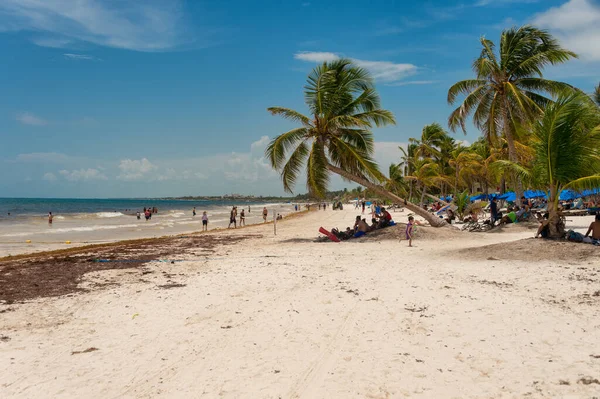 Тулум Мексика Августа 2018 Года Вид Пляж Playa Paraiso Рядом — стоковое фото