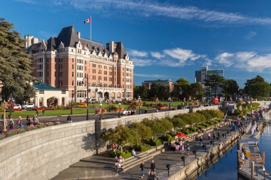 Victoria, British Columbia, Kanada - 11 Eylül 2017 Fairmont İmparatoriçe Oteli