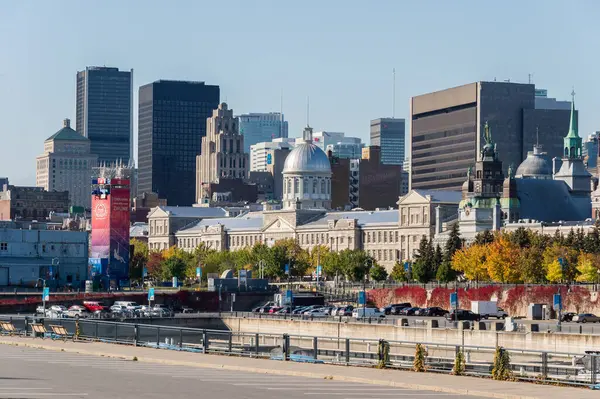 Montreal Octubre 2017 Montreal Skyline Desde Puerto Viejo —  Fotos de Stock