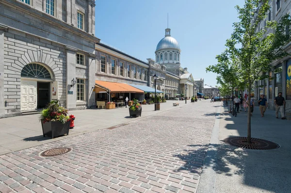 Montreal Luglio 2017 Paul Street Old Montreal Con Bonsecours Market — Foto Stock