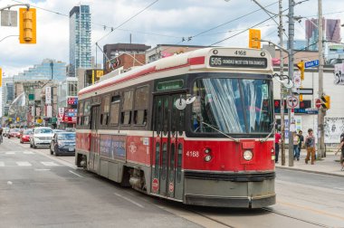 Toronto, Kanada - 2 Temmuz 2016: Toronto tramvay sistemi Toronto Transit Komisyonu (TTC).