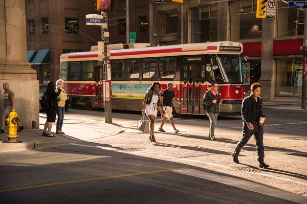 Toronto Canadá Julio 2016 Streecar King Street Toronto Sistema Tranvía —  Fotos de Stock