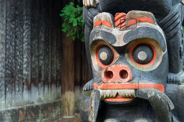 Victoria Canada September 2017 Detail Totem Pole Located Mungo Martin — Stock Photo, Image