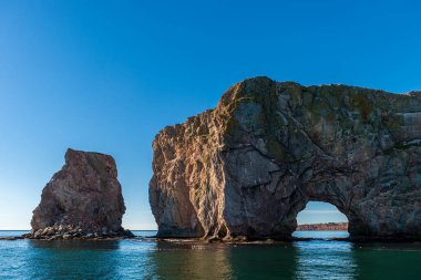 Gaspe Yarımadası 'ndaki Rocher Perce rock, Quebec, Gaspesie, Kanada