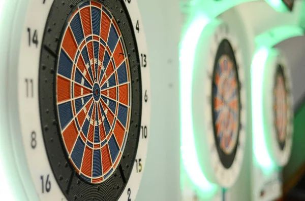 Dartscheiben Hautnah Dartspiel Ziele Dart Werfen Ziele Für Darts Spiel — Stockfoto