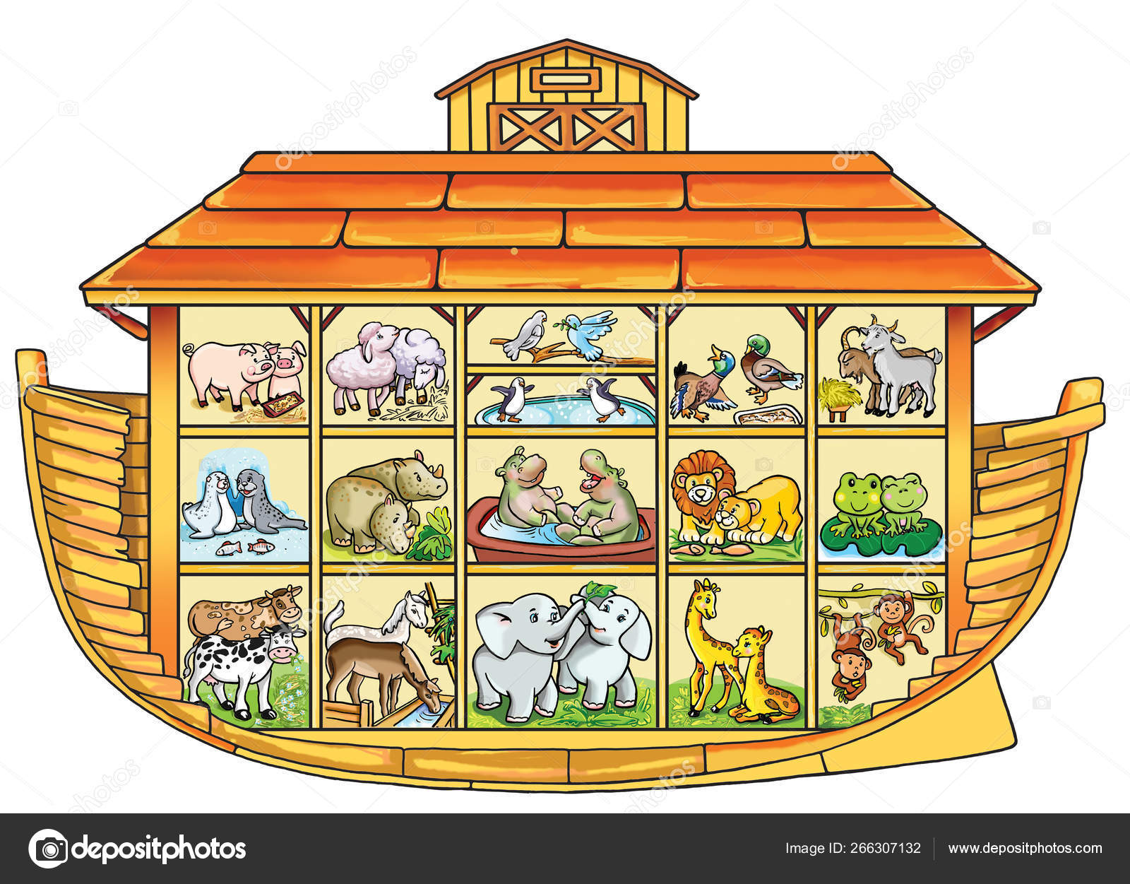 Noah's Ark Filled Animals Cut White Background Stock Vector Image by ©.com #266307132 Noah's Ark Filled Animals Cut White Background Stock Vector Image by ©.com #266307132