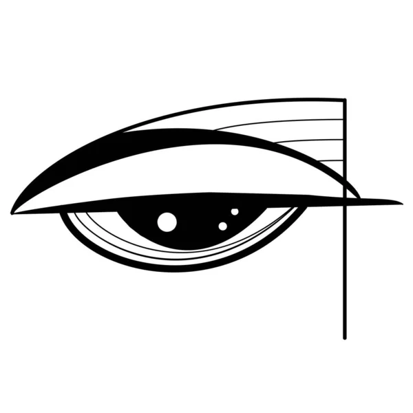 Vektorillustration Schwarz Weiß Augenskizze Minimal Linearer Stil Moderne Kunst Abstrakter — Stockvektor