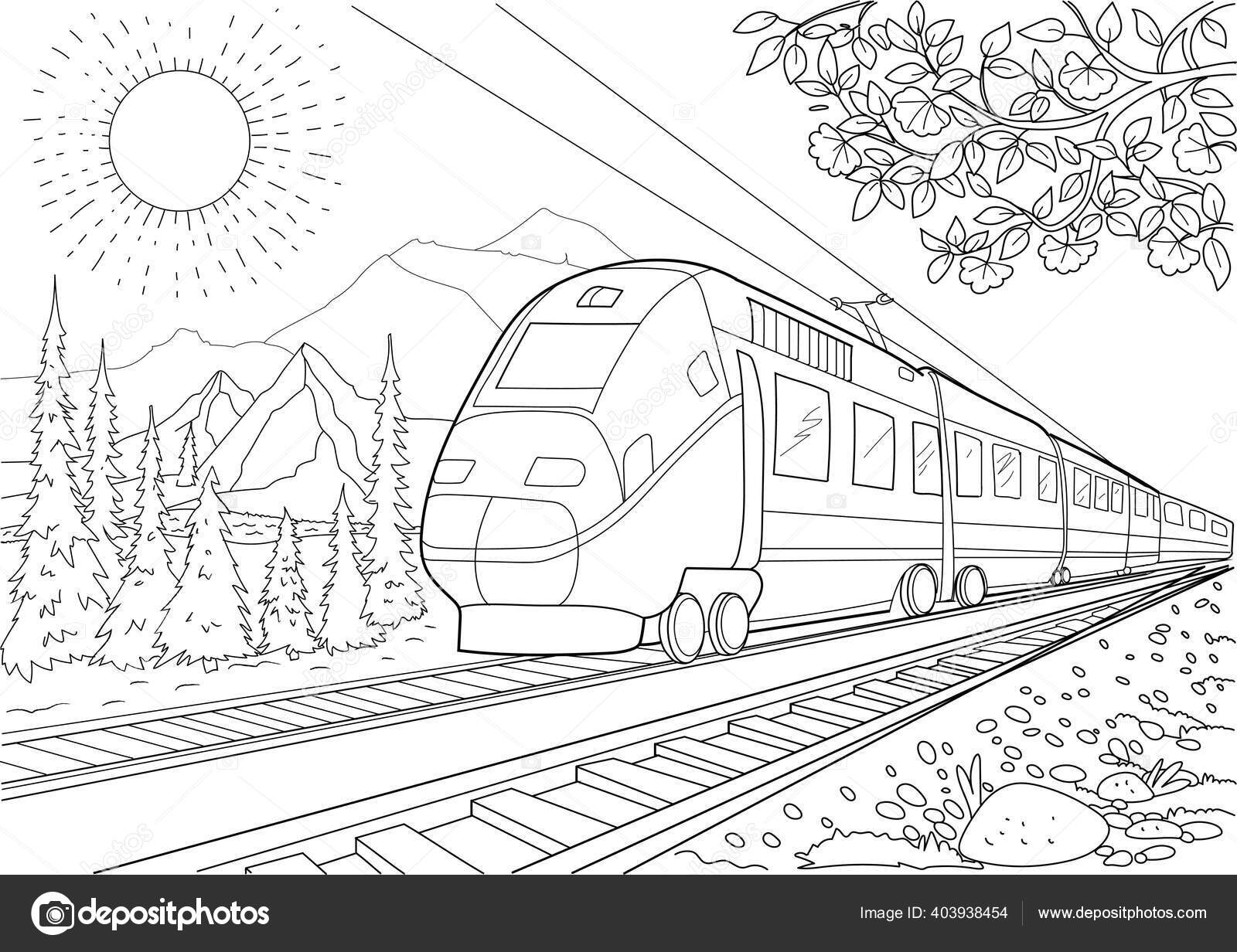 Раскраска Стрекоза с наклейками Паровозы и поезда - abc-develop.ru