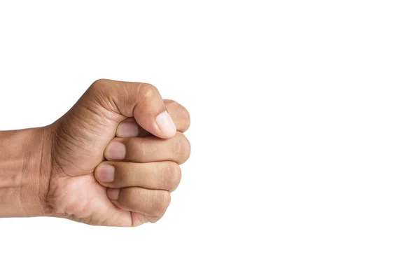 Man's left fist in a white background — Stock Photo, Image