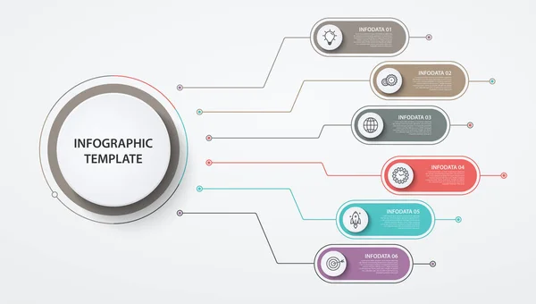 Cercles Infographie Options Étapes Concept Entreprise Diagramme Bloc Graphique Information — Image vectorielle