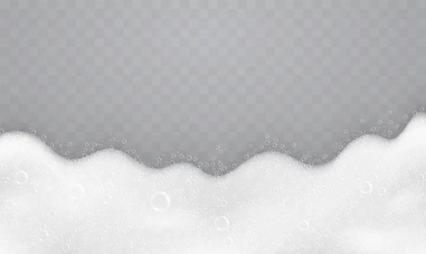 Espuma Con Burbujas Jabón Vista Superior Flujo Jabón Champús — Vector de stock