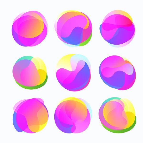 Abstract Color Forms Gradient Fluid Circles Gentle Tones — Stock Vector