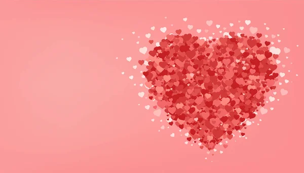 Grande Cuore Rosso Sfondo Rosa San Valentino Biglietto Auguri Romantico — Vettoriale Stock