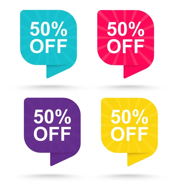 Sale discount sticker 50 . Promotional tags special offers. — Stock Vector