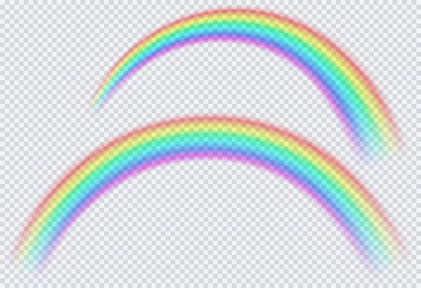 Arc-en-ciel de couleur transparente, arc de cercle. Symbole après pluie — Image vectorielle