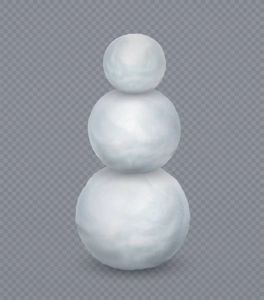 Realistic white snowball with three balls on transparent background. — Stock Illustration Realistic white snowball with three balls on transparent background. Stock Illustration