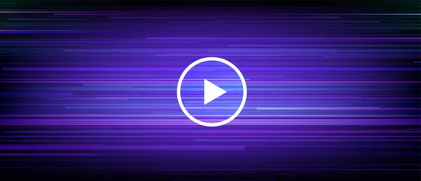 Ψηφιακό streaming banner με δυναμικές γραμμές κίνησης. Live stream συσκευή αναπαραγωγής βίντεο με κουμπί play. Παράθυρο αναπαραγωγής πολυμέσων. — Διανυσματικό Αρχείο
