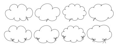 Boş satır şekilli konuşma baloncukları. Çizgi film bulutu şeklinde mesaj kutusu, sohbet kutusu.