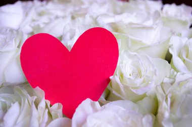 Buket kırmızı kalpli gül çiçek