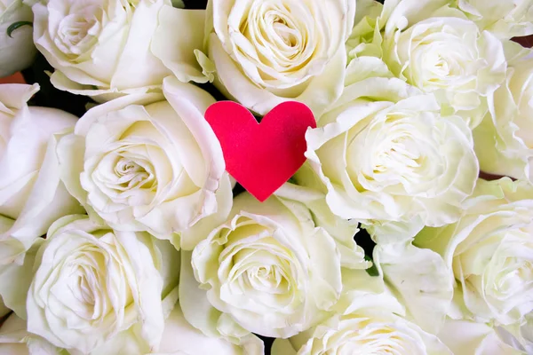 Roses Flower Bouquet Red Heart — Stock Photo, Image