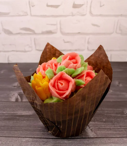 Cupcakes Buttercream Flowers — Stock Photo, Image