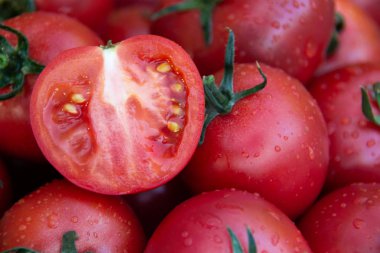 Taze olgun yıkanmış domates