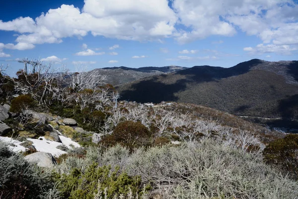 Zobrazit Řadě Hor Stezku Aby Nejvyšší Austrálie Mount Kosciuszko — Stock fotografie