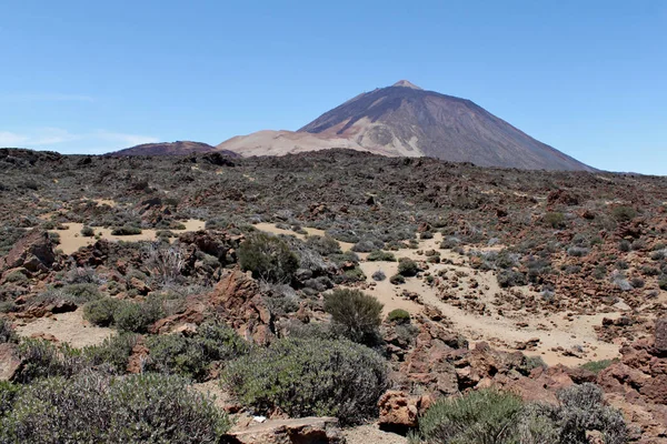 Monte Teide Vulcão Tenerife Nas Ilhas Canárias Seu Cume 718 — Fotografia de Stock