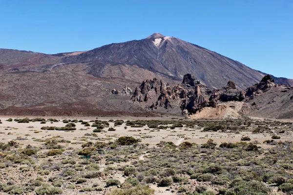 泰德山是加那利群岛特内里费岛的一座火山 718 米山顶是西班牙的最高点 也是大西洋岛屿海平面以上的最高点 与提德国家公园一起被命名为世界遗产 — 图库照片