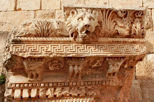 Baalbek Ornamente Des Jupiter Tempels Der Antiken Phönizischen Stadt Während — Stockfoto