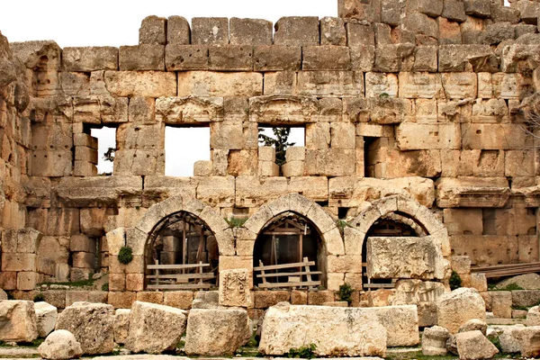 Baalbek Romjai Ősi Föníciai Város Hellenisztikus Időszakban Heliopolis Ismert — Stock Fotó