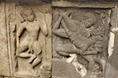 Prambanan Tapınağı - 9 yüzyıl Hindu Tapınağı, Endonezya en büyük Hindu Tapınağı sitedeki duvar kabartma.