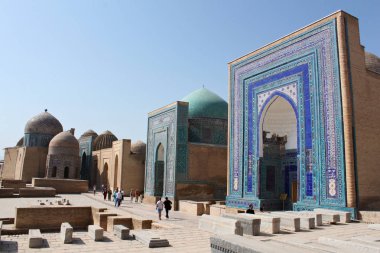 Samarkand / Özbekistan; 23 Eylül 2014-şah-ı-Türbeler ve 9-14 ve 19 yüzyıl ritüel diğer binaların Zinda içerir
