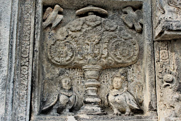 Relief Dans Ancien Temple Borobudur Indonésie — Photo