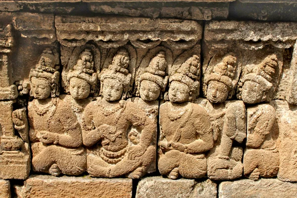 Relief Antiken Borobudur Tempel Indonesien — Stockfoto